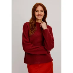 - Women's Kurzer Pullover aus Reiner Walkwolle - Wollpullover><noscript><img width=