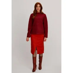 - Women's Kurzer Pullover aus Reiner Walkwolle - Wollpullover><noscript><img width=