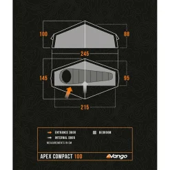 Vango - Apex Compact 100 - 1-Personen Zelt^ Trekkingzelte|Trekkingausrüstung